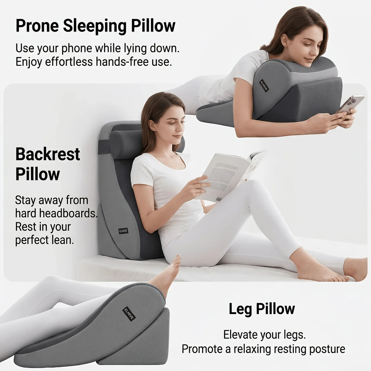 Premium Memory Foam Reading & Lounge Pillow